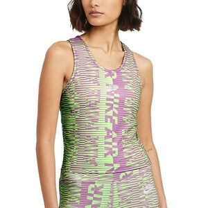 NWT NIKE AIR  crop lavender and pistachio / lime green‎ graphic print tank top S